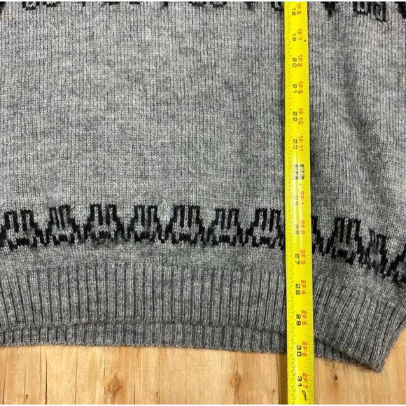 Alpaca Connection Peru Sweater Gray Llama Wool Pullover Unisex Alpaca Knit M - Picture 7 of 8